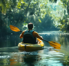 This is a picture of a kayaking on St. Sebastian river State Park near Fellsmere, FL.