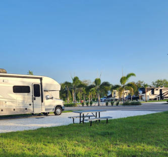 This is a picture of the RV sites at Buffer Preserve RV Park at Fellsmere, FL.