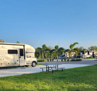 This is a picture of the RV sites at Buffer Preserve RV Park at Fellsmere, FL.